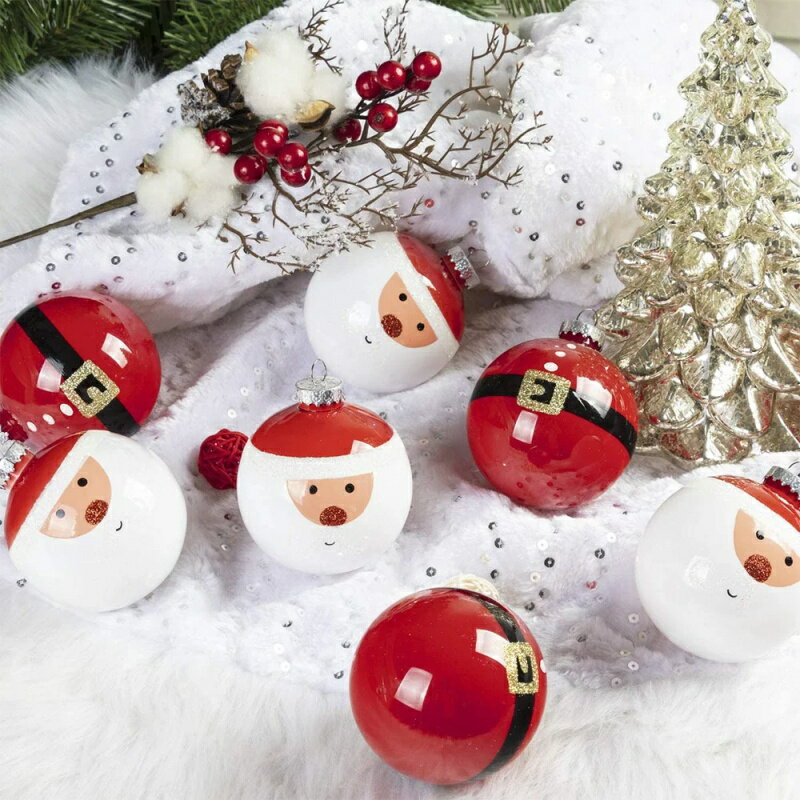 乐天商城 - 12個入 クリスマス クリスマス飾り ボール 6cm クリスマスサンタボール プラスチック クリスマス掛けボール