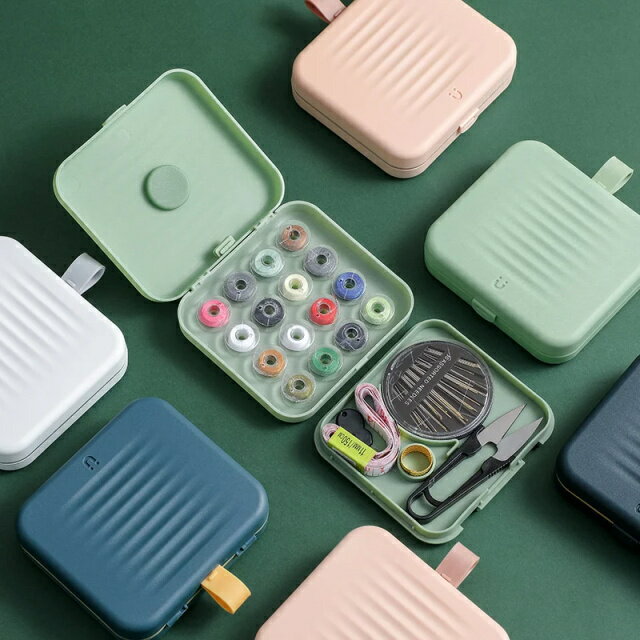 Sewing Sets - 新型裁縫セット 磁力の入った収納ケース 二層設計 ソーイングセットミシンアクセサリー 手縫い糸収納ケース付き 小学生 家庭科 男女兼用 家庭用 大人用 子供用 持ち運び 裁縫道具 セット縫い糸あり 携帯式 ポータブル カラー鮮やかな縫い糸