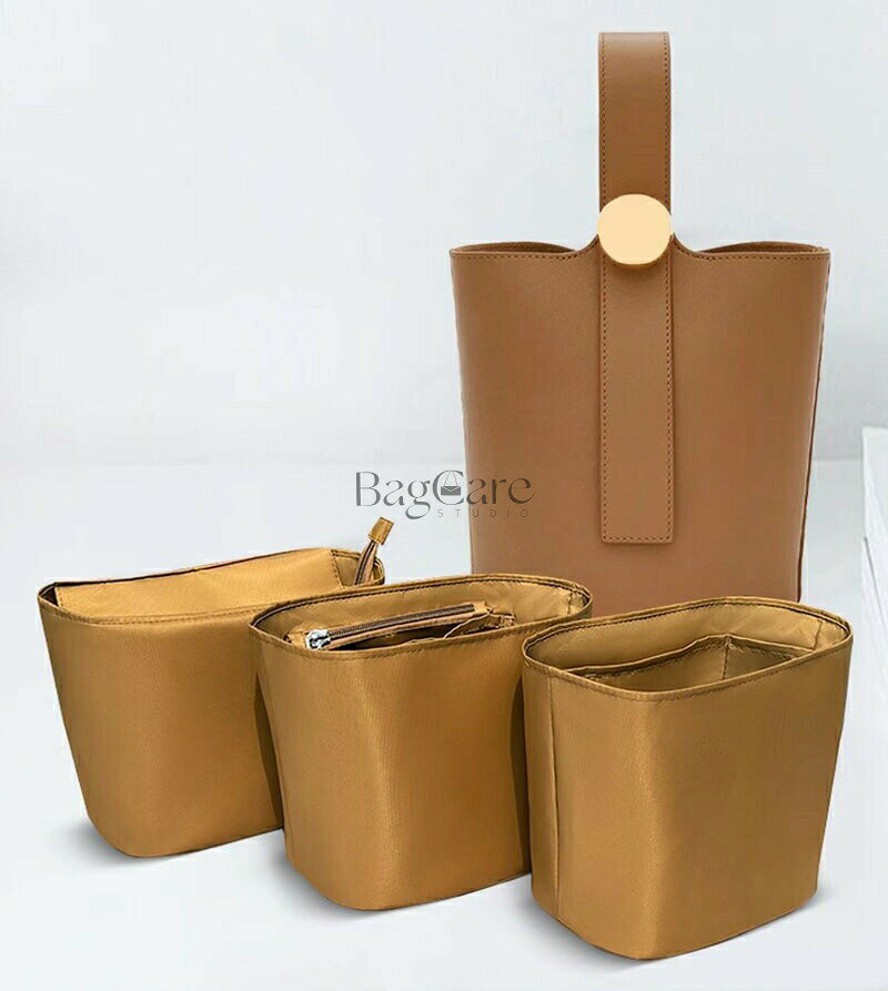 バッグインバッグ Loewe Pebble対応 ロエベ バケットバッグ対応 ナイロン素材 インナーバッグ 自立 ピッタリ 撥水防止 収納 軽量 整理 整頓 通勤 仕分け バッグの中 旅行バッグ 小物入れ バッグ 内部 底 汚れ防止 BagCare monuso-10005636 Monuso サンプル画像2