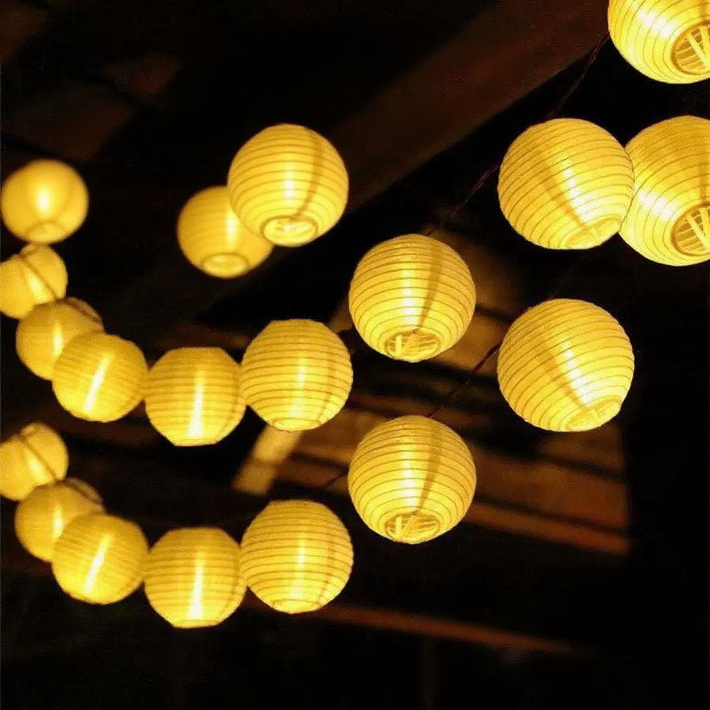 提灯ライト ソーラーライト カラフル/暖色 6M 30球 提灯 led 太陽光式 防水 屋内屋外/お盆飾り 庭の雰囲気装飾ライト 8パターン リモコン付き DIY 夏祭り クリスマス/キャンプ/庭/ベランダ/屋台にイベント用