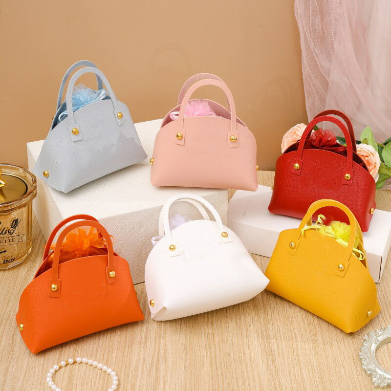 乐天商城 - ラッピング PUレザー リボン付き 10枚入 多色 組み立て お菓子や小物に ギフトバッグ おしゃれ 包装 プレゼント袋 ラッピング袋 厚手 耐久性 結婚式 お土産