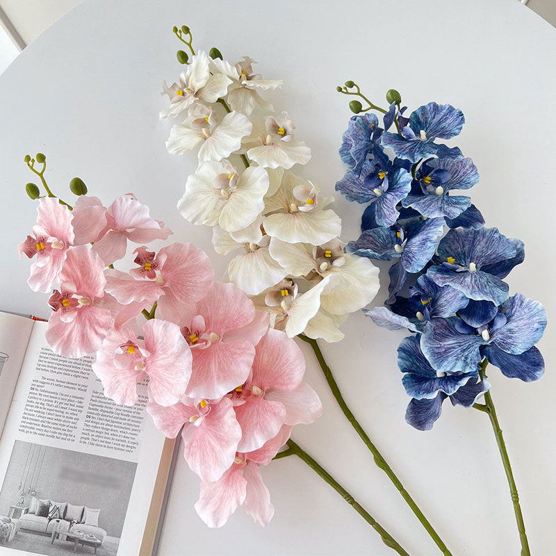 乐天商城 - 2本セット 1本9輪 造花 デンファレ 花束 フラワー 枯れない花 デンファレ花卉 可愛い おしゃれ 女性 彼女 インテリア 人気プレゼント 装飾 贈り物 誕生祝 記念日 写真撮影 雰囲気 お礼 結婚式 卒業式 飾り バレンタイン 室内 リビング 装飾花 4色