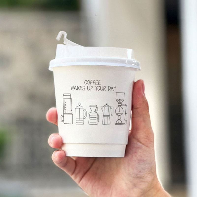 乐天商城 - 25/50個セット 二重断熱紙コップ 使い捨て 紙コップ 280/330/400ml お湯・温水対応 カップ ドリンクカップ コーヒー カップ 蓋付き お茶カップ 飲み物 厚紙 カップ 耐熱 ペーパーカップ 業務用品 テイクアウト用 持ち運び便利 おしゃれ