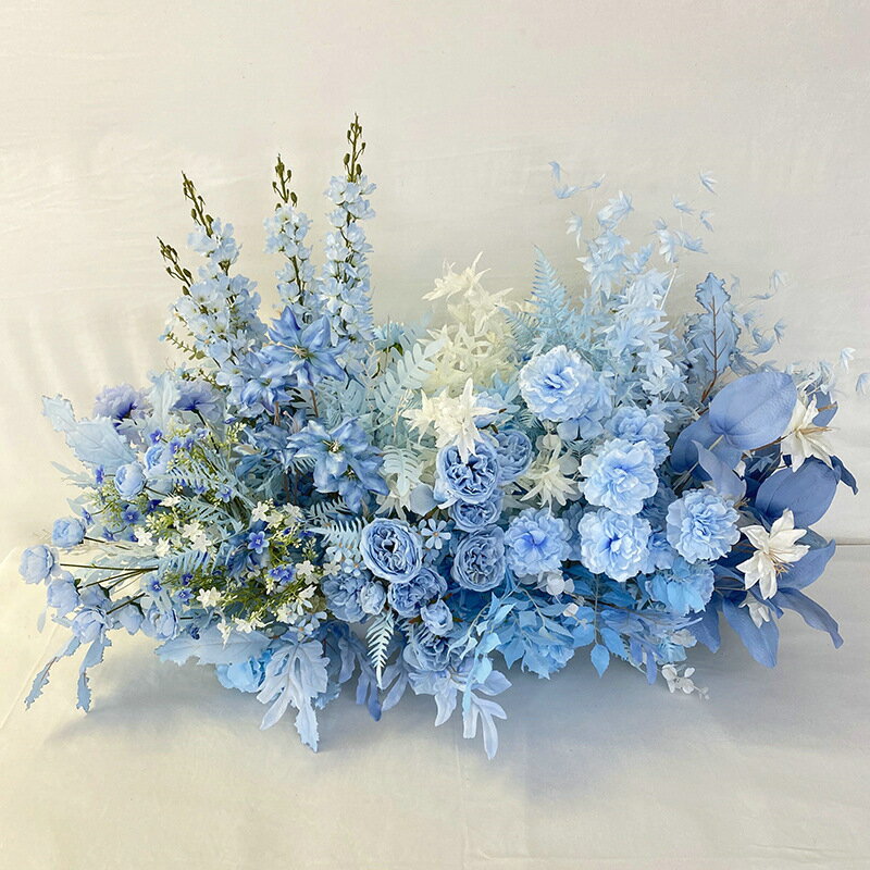 10本セット 造花 さまざまな花 ブルー系 青 雰囲気 花束 フラワー 枯れない花 バラ...