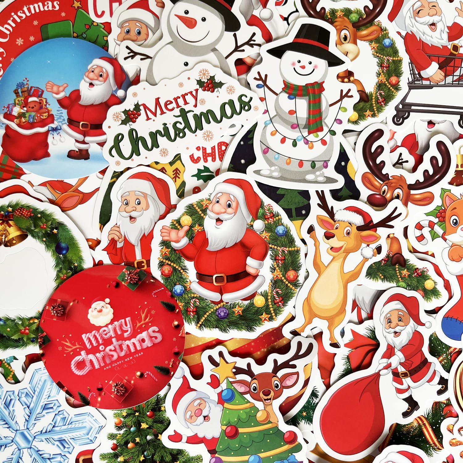 乐天商城 - クリスマス ステッカー 100枚セット おしゃれ 防水 かわいい シール サンタクロース DIY 素材 クリスマス 飾り 子供 学生 ギフト 誕生日 プレゼント 贈り物 可愛い ごほうびシール（タイプをランダムに発送）