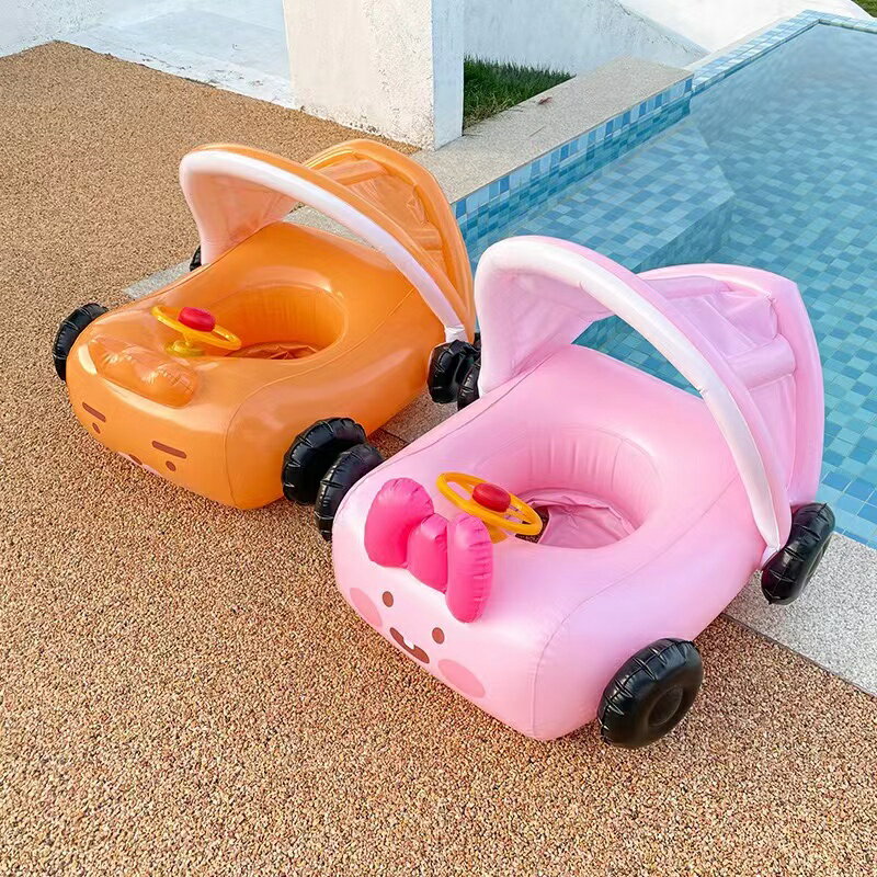 【50%offクーポン】浮き輪 子ども浮き輪 うきわ 浮輪 足入れタイプ 車の形 水泳リング ブルー色 夏の日 水遊び 水泳 海 プール 浮き具のサムネイル