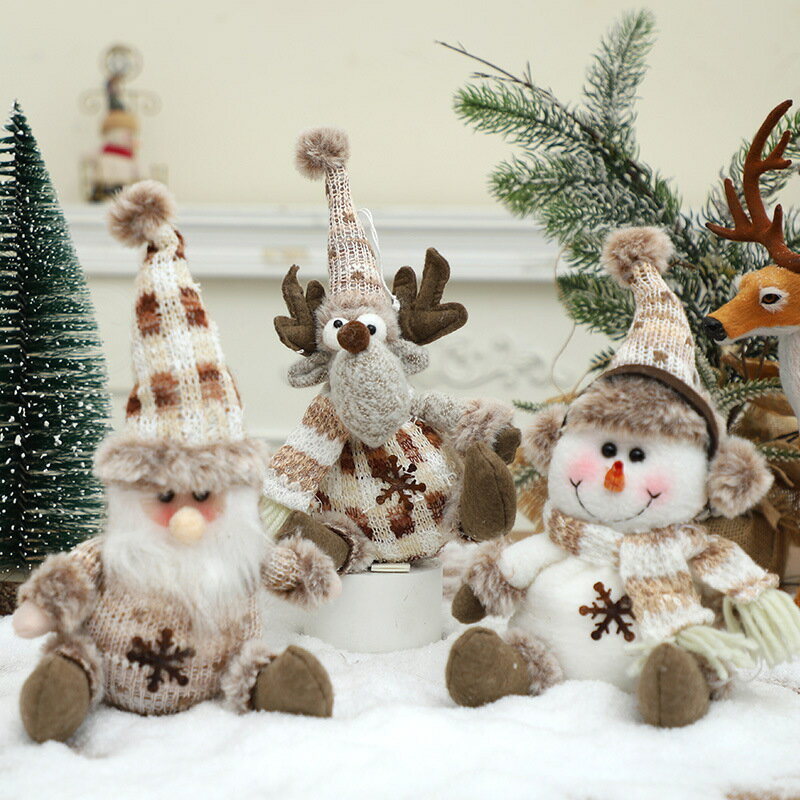 Rakuten - クリスマス人形 3個入り クリスマス飾り かわいい クリスマス ぬいぐるみ クリスマスツリー吊り サンタクロース 雪だるま トナカイ 装飾品