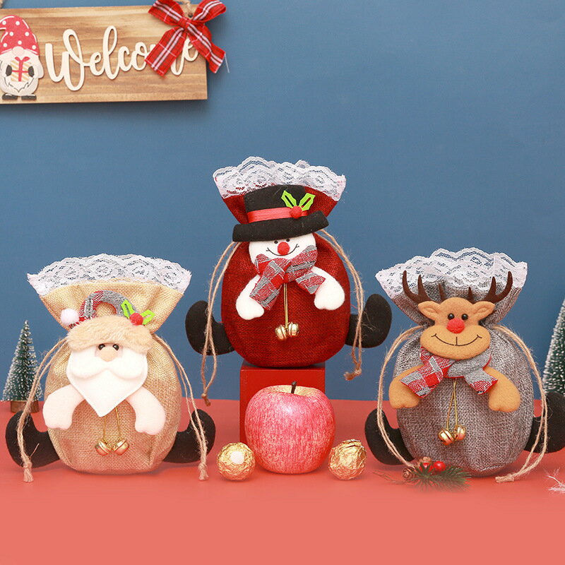 乐天商城 - クリスマス プレゼント袋 かわいい 3個セット サンタ スーノーマン トナカイ 20.5*15.5cm リンゴ袋 クリスマス 大きめ プレゼント/キャンディ/お菓子入れ 置物 装飾