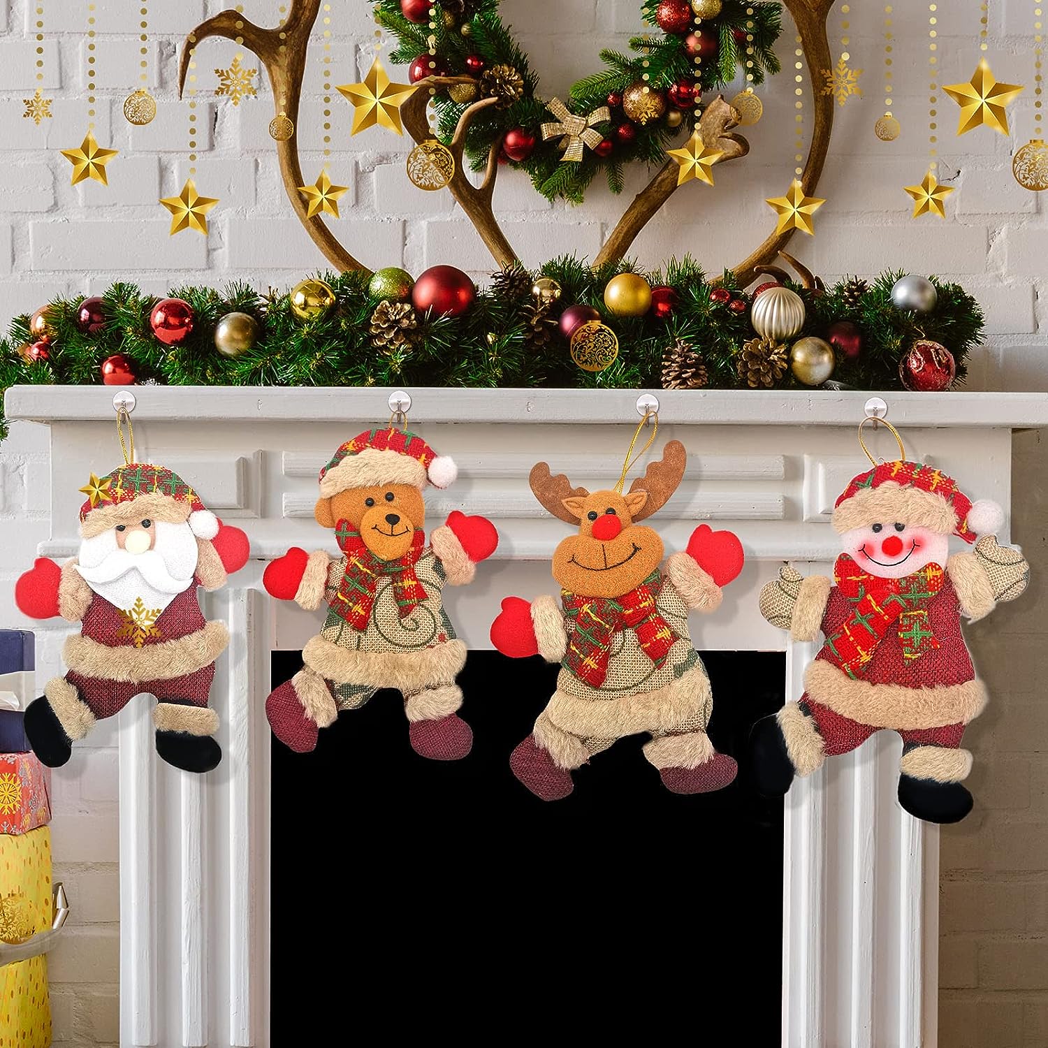 乐天商城 - クリスマス 飾り クリスマスフェルト装飾品 クリスマス 布 装飾 クリスマス 壁 飾り クリスマスツリー 飾り 可愛い クリスマス 飾り 4個セット クリスマス 飾り クリスマス デコレーション 贈り物　クリスマスプレゼント