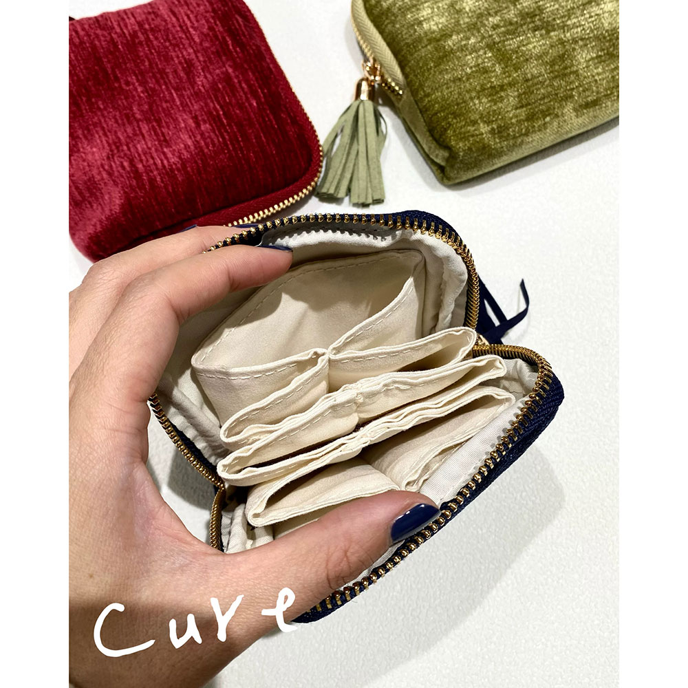 乐天商城 - 12*12cm 多層仕切り ジュエリーポーチ アクセサリーポーチ 旅行用 コンパクト ジュエリーケース アクセ ポーチ 携帯用 収納 持ち運び ケース