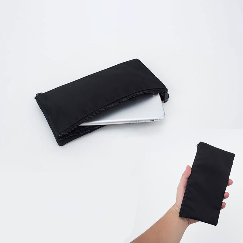 乐天商城 - 二つ折り財布 小物収納ポーチ コイン 2つの内ポケット 小切手 通貨ポーチ 軽い 耐摩耗性 退色防止 チェック ウォレット コインバッグ 文房具入れ可能 長持ち 汚れ防止 ブラック