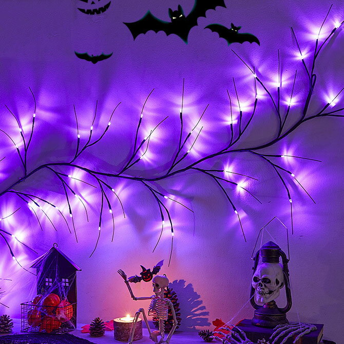 万聖節LEDライト 万聖節装飾 1.8M 8種類 電飾 電池式 小道具 室内 屋外 飾り雰囲気作り出す 飾り 装飾..