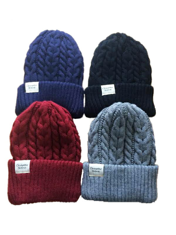 【 メール便 送料無料 】＼ 2WAY リバーシブル リブ ＆ ケーブル 編み ニット帽子 ／ レディース メンズ キッズ knit ニット 帽子 ビーニー ワッチ 秋 冬 防寒 男女兼用 ペア おしゃれ モカ mooca