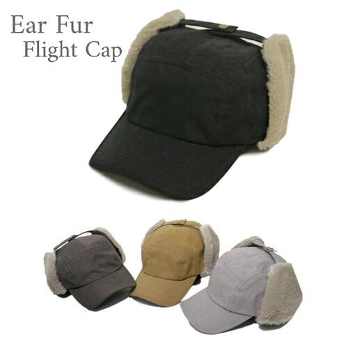 ★在庫限り★【 Ear Fur Cap 】≪送料無料メール便≫ 帽子 耳あて付 メンズ レディース パイロットキャップ フライト キャップ アビエーター パイロット帽 飛行帽 フェイクファー ファーキャップ JETCAP 耳あて付き イヤーカバー付 かわいい おしゃれ 楽天 moocaのサムネイル