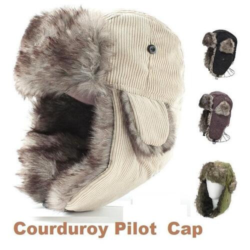 再入荷!【 コーデュロイ パイロットキャップ 】≪送料無料メール便≫ 帽子 Corduroy Aviator Cap メンズ レディース アビエイター パイロット フライト キャップ PILOT Flight Cap 防寒 飛行帽 ファー 秋 冬 ふわふわ おしゃれ 人気 ペア 楽天 MOOCA avt