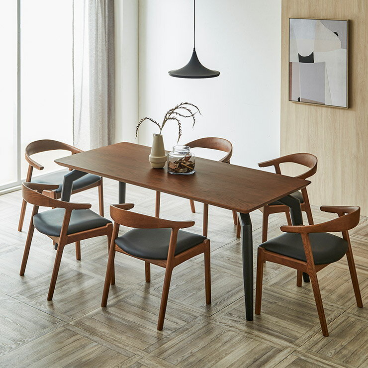 ダイニングセット 4人 ダイニングテーブル テーブル 4人用 4人掛け おしゃれ ダイニング5点セット 椅子を掛けられる 幅180 チェア モダン 無垢 木 北欧 北欧風 ルーチエ ダイニング7点 輸入品 完成品