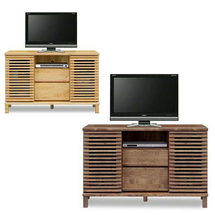乐天商城 - ★マラソン限定クーポン配布★テレビ台 テレビボード 完成品 大川家具 収納 TV台 テレビラック ロータイプ おしゃれ TVボード ローボード 幅120 シンプル 北欧 北欧風 無垢 無垢材 木 カナリアII 120TVボード 国産 日本製