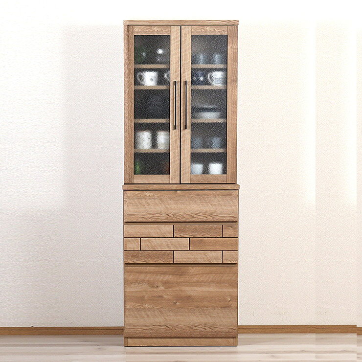 樂天商城 - ★11%OFF★ 食器棚 完成品 大川家具 キッチンボード カップボード キッチン収納 ダイニングボード ダイニング シンプル おしゃれ ハイタイプ 幅60 モダン 高級 収納 耐震 北欧 北欧風 木 ダッグ 国産 日本製