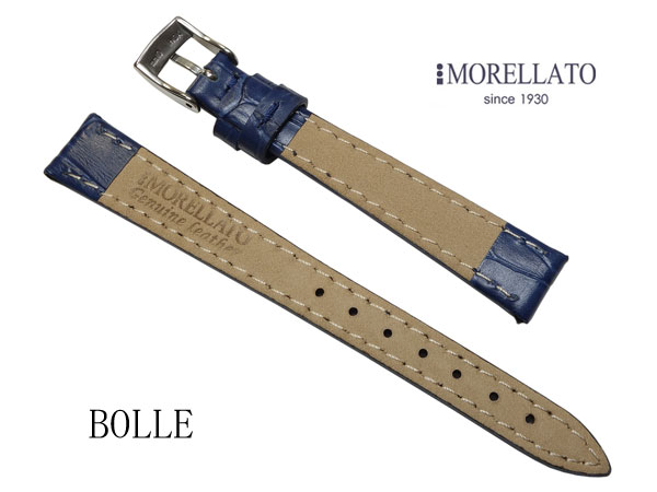モレラート MORELLATO 時計バンド 　ボーレ BOLLE カーフ型押　ブルー　レディース