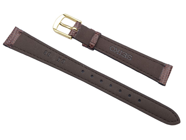 12mm セイコー 時計バンド ベルト レディース DX16 リザード こげ茶【送料無料】