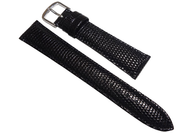 16mm セイコー ベルト 時計バンド DX00A リザード 黒 R-2【送料無料】