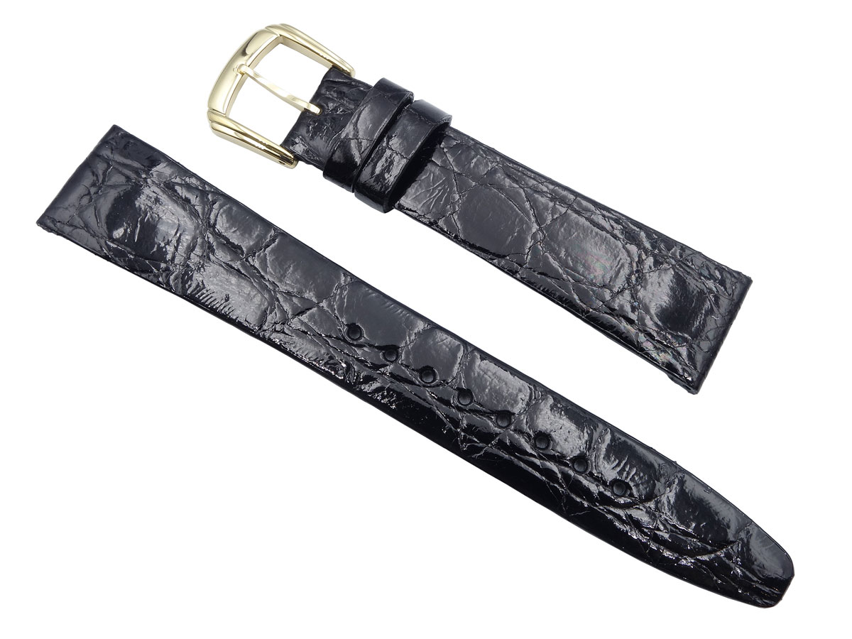 19mm セイコー 時計バンド ベルト DA53 サイドワニ 黒 メンズ 正規品【送料無料】