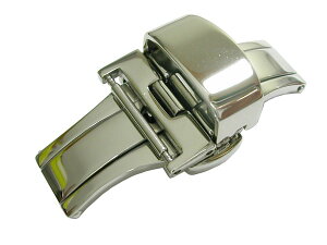 時計 ベルト用 Dバックル　プッシュ式　銀色　14mm、16mm、18mm、20mm 【送料無料　ネコポスにて発送】