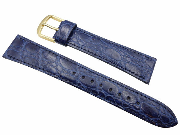 18mm セイコー SEIKO 時計 バンド ベルト DE91 牛革ワニ型押 青 ブルー メンズ 正規品 送料無料