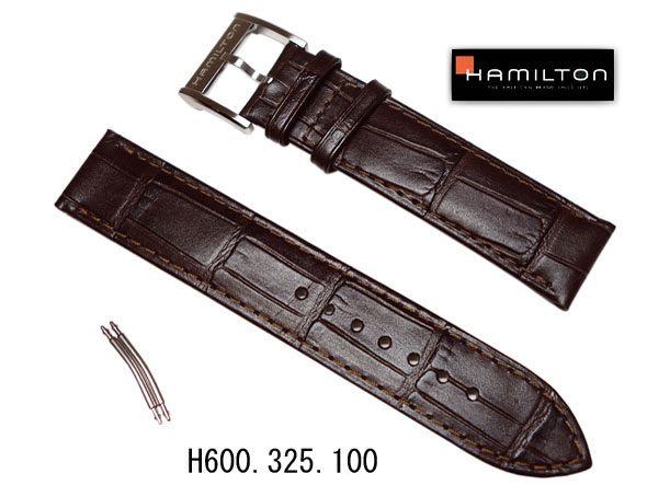 20mm ハミルトン純正 H32515555 カーフ ブラウンベルト ジャズマスター ビューマチック オート HAMILTON　 ケースナンバー H325150 正規品 H690325100 H690.325.100 裏蓋番号 H325150／H325190