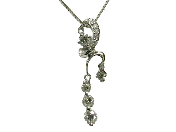 Rakuten - K18WG ホワイトゴールド ダイヤ ダイヤモンド 0.50ct プチネックレス N757