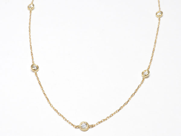 Rakuten - K18 イエローゴールド ダイヤモンド(0.25ct) プチネックレス N796