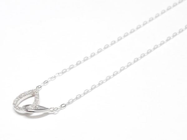 K18WG ホワイトゴールド ダイヤ ダイヤモンド(0.07ct) プチネックレス