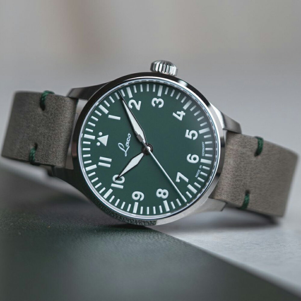 腕時計 ラコ Laco 862161 PILOT Augsburg39 Gruu パイロット アウクスブルク39 グリュン 機械式自動巻き 正規品【ショッピングローン最大24回まで無金利】