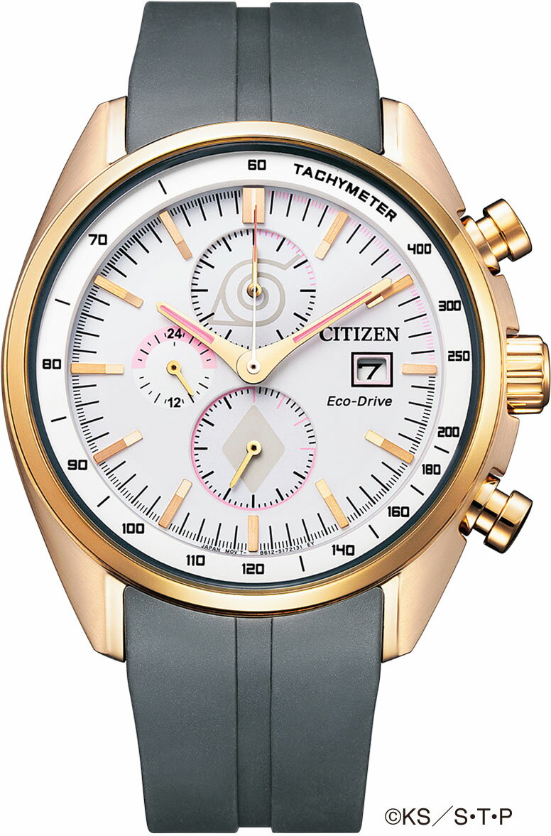 腕時計 シチズンコレクション メンズ CA0593-17A NARUTO-ナルト- 疾風伝サクラモデル 限定710本 エコ・ドライブ クロノグラフ オリジナルアクリルスタンド付き（サクラ仕様） 正規品