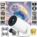 プロジェクター 小型 軽量 家庭用 本体 天井投影対応 270度回転 Wi-Fi6 Android TV11 自動台形補正 スピーカー内蔵 短距離投影 HDMI入力 リモコン付き スマホ接続可能 ホームシアター 映画鑑賞 一人暮らし 子供用 学習用 会議用 アウトドア対応