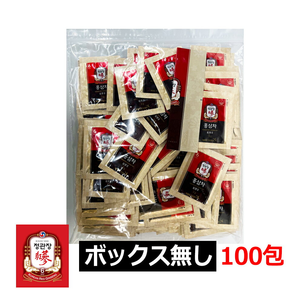 【送料無料】正官庄 紅参茶 3g x 100包 ボックス無し 高麗人参 朝鮮人参 6年根紅参エキス 韓国人参公社 正規品のサムネイル