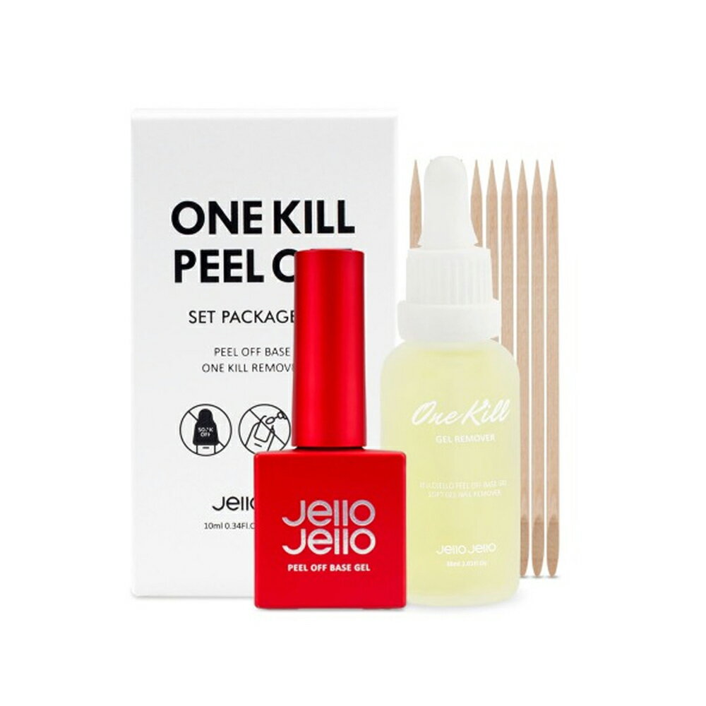 [韓国公式 Jello Jello] OneKill ワンキル ジェルネイルリムーバー 30ml + フィルオフベースジェル 10ml セット/ネイルリムーバー ジェルリムーバー セット/ネイルリムーバー 30ml+ ベースジェル10ml 韓国産のサムネイル