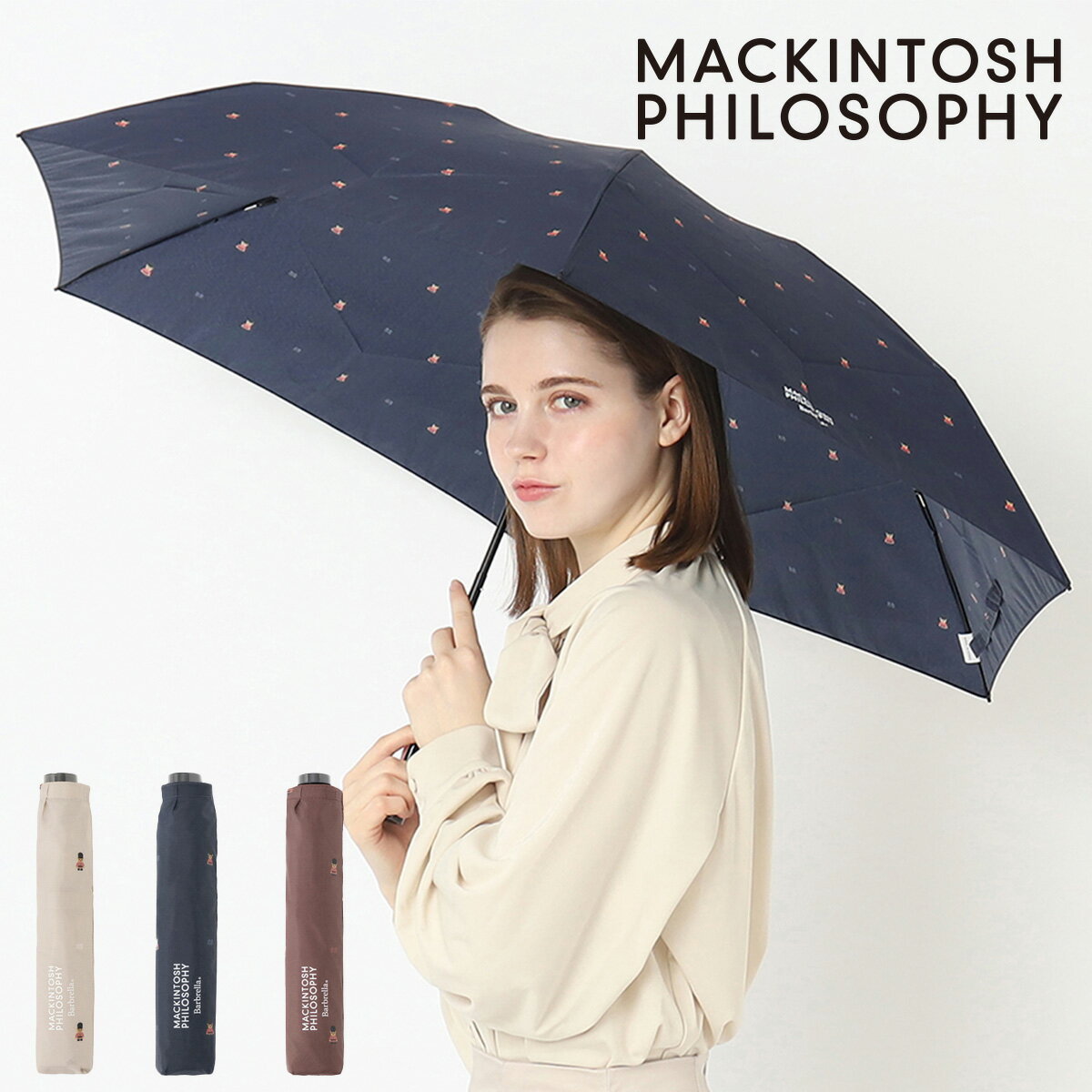 マッキントッシュフィロソフィー 傘 レディース 折りたたみ傘 雨傘 55cm マッキントッシュフィロソフィー バーブレラ バッキンガムベア レディース メンズ ユニセックス 軽量 プレゼント ギフト ブランド UVカット加工