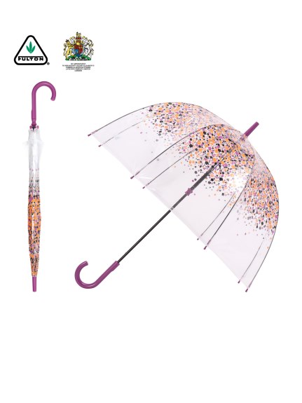 【期間限定P10倍】FULTON フルトン 英国王室御用達 正規販売代理店 ブランド 雨傘 2023 ギフト プレゼント 実用的 UV 長傘 レディース ビニール 紫 パープル かわいい 可愛い おしゃれ ビニール傘 花柄 ローズピンク 梅雨のサムネイル