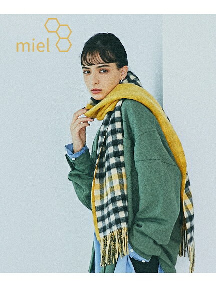 miel(ミエル)【ネックアイテム】ミエル(miel)カシミヤ100%チェック ストール マフラー 【公式ムーンバット】 レディース メンズ ウォッシャブル リバーシブル 洗える プレゼント ギフト
