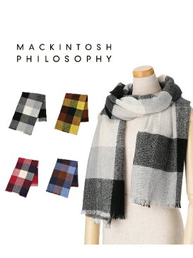 MACKINTOSH PHILOSOPHY(マッキントッシュ フィロソフィー)【ネックアイテム】 マッキントッシュフィロソフィー チェック カシミヤ100% ストール 【公式ムーンバット】 レディース ウォッシャブ