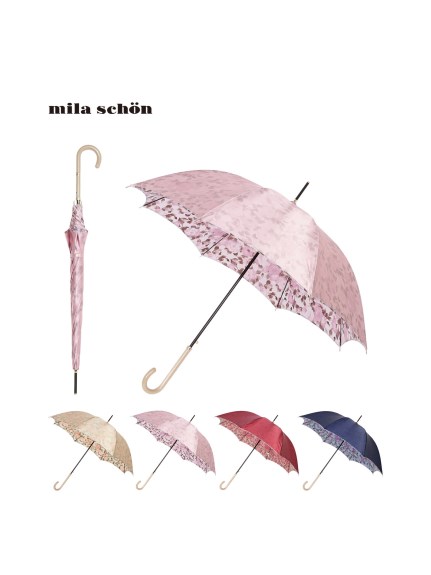 mila schon(ミラ・ショーン)【雨傘】ミラ・ショーン (mila schon) 花柄 長傘 レディース 【公式ムーンバット】 ブランド 耐風傘 ジャンプ式 グラスファイバー ギフト