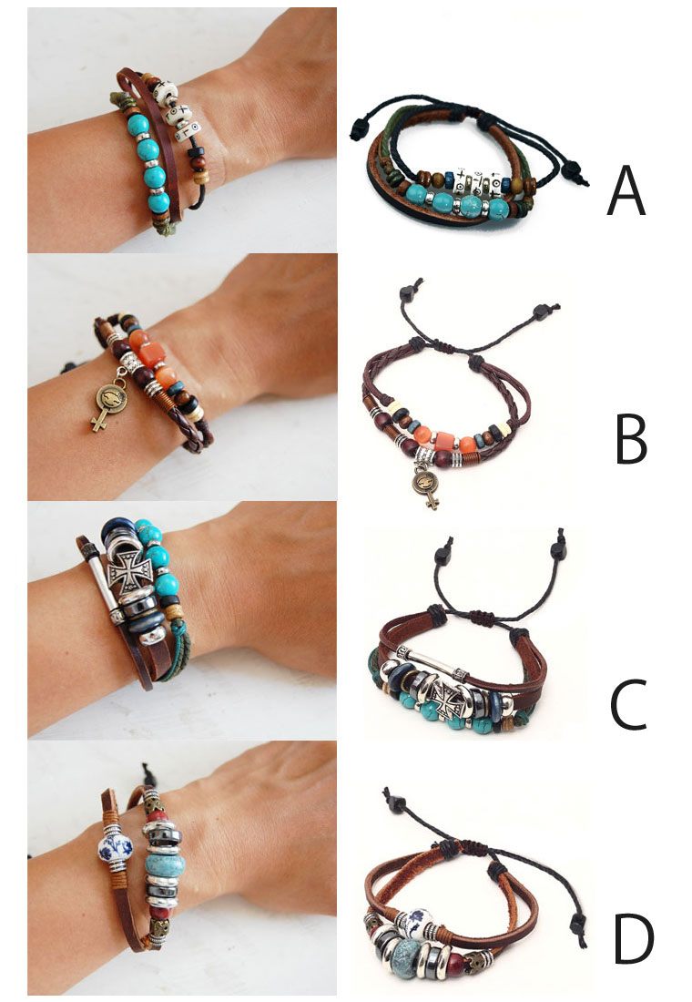 【ネコポス送料無料】エスニックビーズチャームレ...の紹介画像2