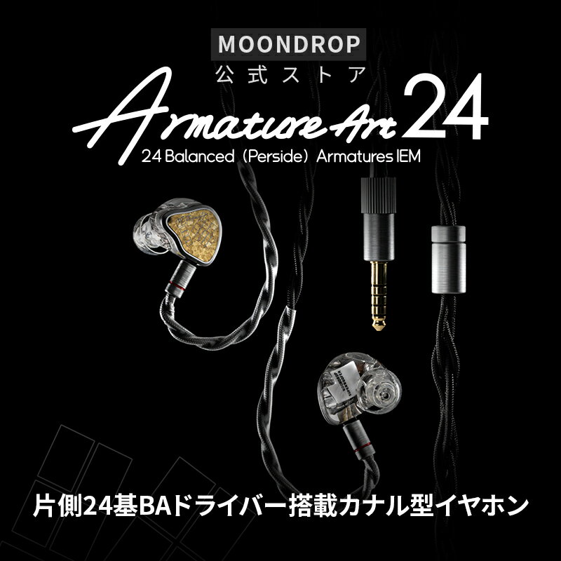 水月雨 Moondrop Armature Art 24 カナル型イヤホン 有線 片側24基のBAドライバー搭載モニターイヤホン 0.78mm 2Pinリケーブル対応