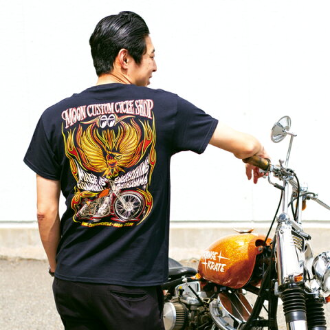 MOON Custom Cycle Shop Eagle Tシャツ