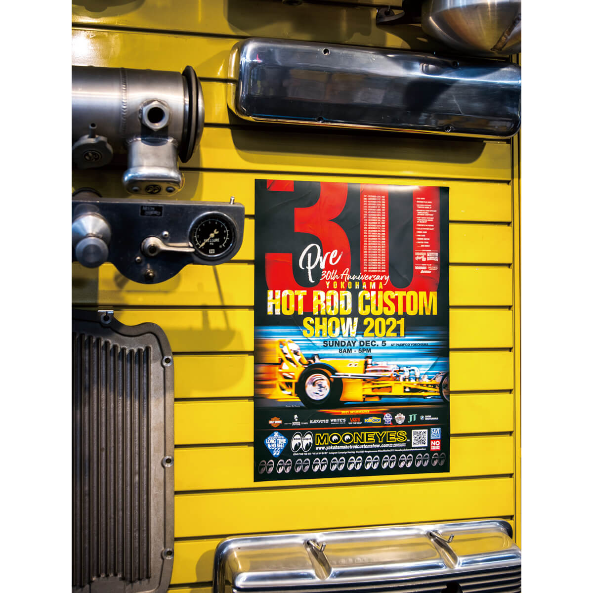 Pre 30th Anniversary YOKOHAMA HOT ROD CUSTOM SHOW 2021 Final Poster プレ 第30回 ヨコハマ ホット ロッド カスタム ショー 2021 ファイナル ポスター イベントの開催を記念するファイナルに相応しい CQQL BLACK なポスターが登場!! これまでのポスターと揃えて、HCS2021の記念にどうぞ！ サイズ: 14” x 20” (約 35cm X 51cm) Printed in the USA 皆様にパシフィコ ヨコハマでお会いできるのを楽しみにしております。会場でお会いしましょう！