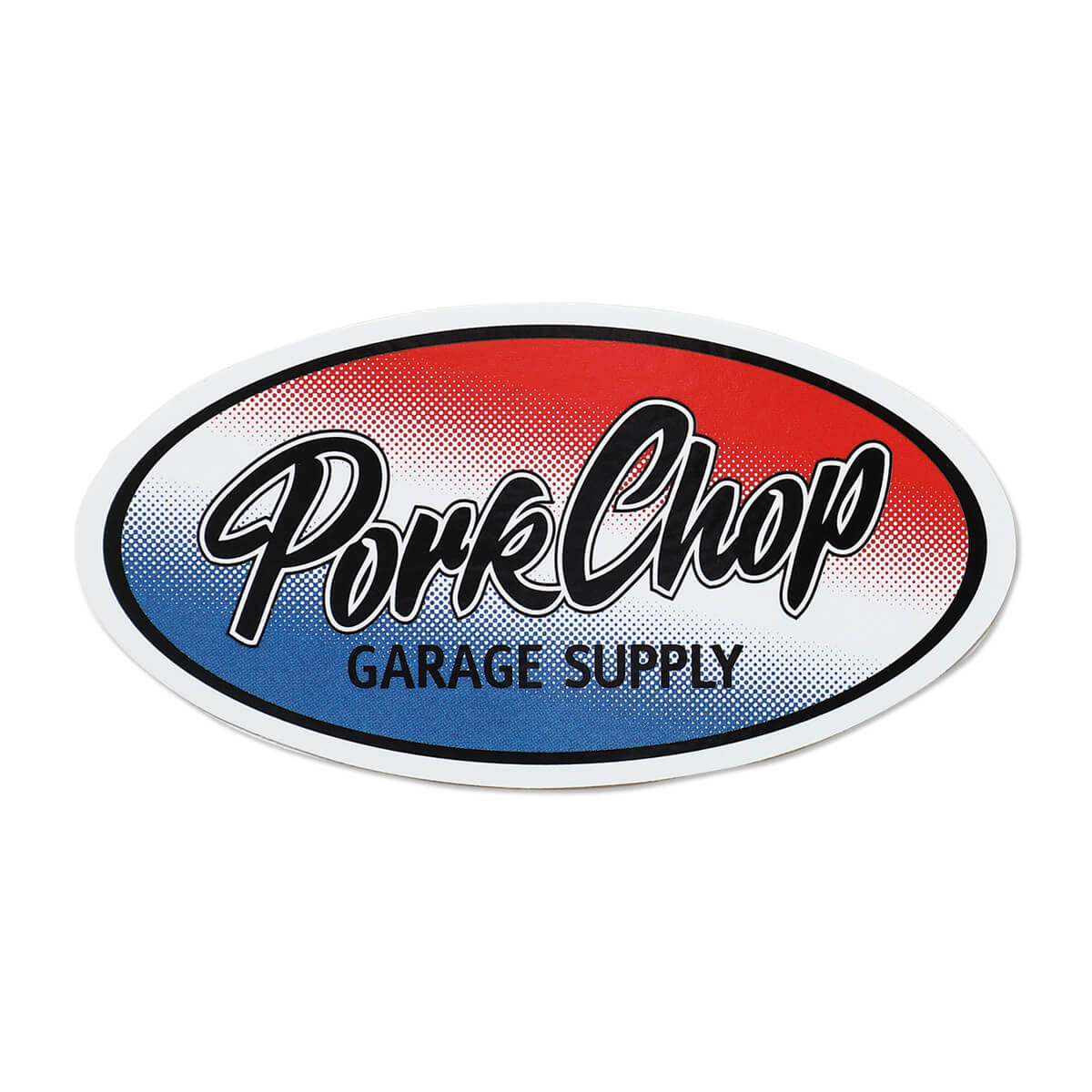 ポークチョップ PORKCHOP オーバル トリコロール ステッカー