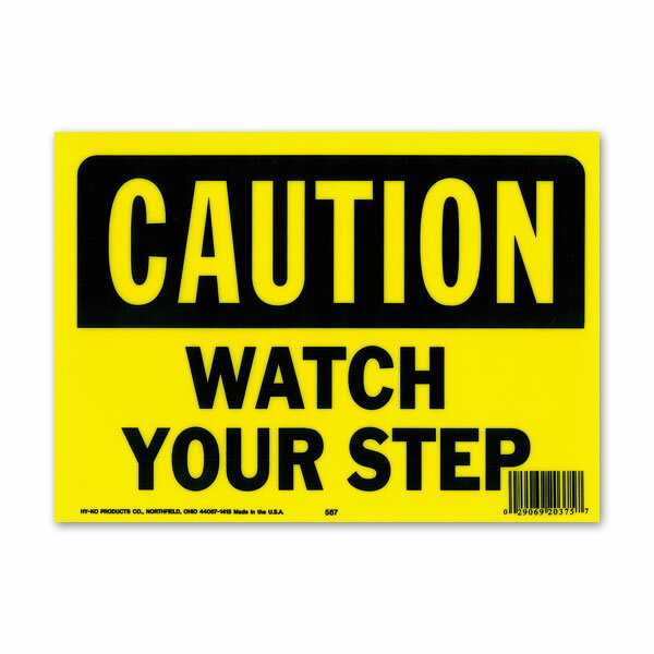 CAUTION WATCH YOUR STEP (警告 足下に注意してください) サインボード メッセージプレート