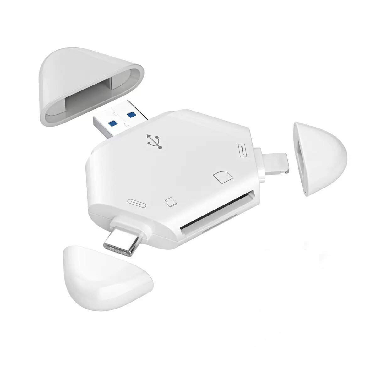 【新型】アプリ不要」SDカードリーダー iPhone 三角形 多機能 lightning USB3.0 Micro SD メモリーカー..
