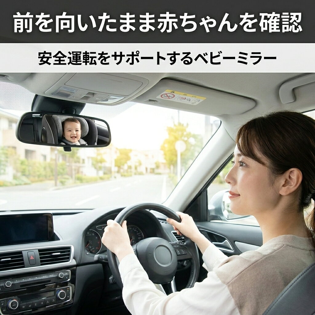 車用ベビーミラー 車内ミラー 後部座席ミラー 後部座席確認ミラー チャイルドシー...